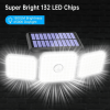 112LED Solar Lights Outdoor, 3 Adjustable Heads, 270°Wide Angle, IP65 Waterproof, Black, 1Pack