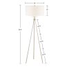 Pacific Tripod Metal Tripod Floor Lamp with Glass Shade