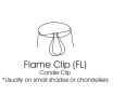 Slant Hardback Chandelier Lampshade with Flame Clip, Black (with gold lining) (Set of 6)