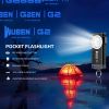 G2 mini flashlight key chain,5 modes small Led flashlight, EDC key chain brightest flashlight magnetic cap clip.Black