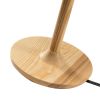 Thebae Solid Wood 21.3" Table Lamp with In-line Switch Control and Grass Made-Up Lampshade