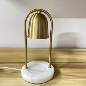 Bedroom Aromatherapy Melting Candle Lamp (Option: Golden white marble-UK)