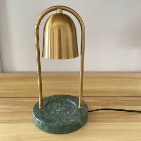 Bedroom Aromatherapy Melting Candle Lamp (Option: Golden green marble-UK)