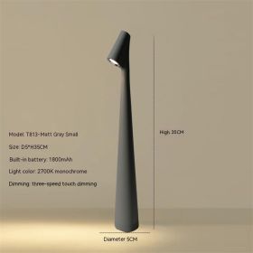 Table Lamp Bedroom Bedside Lamp Creative Living Room Study Lamp Top Touch Dimming Atmosphere Desktop Decoration Lamp (Option: Grey-Small-1800MA)