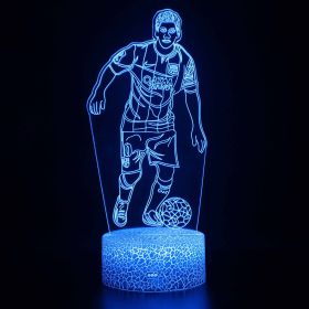 Led Small Night Lamp Football Player Colorful Touch Ambience Light (Option: White Base Colorful Touch-ZB 1183)