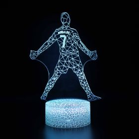 Led Small Night Lamp Football Player Colorful Touch Ambience Light (Option: White Base Touch 16 Colors-ZB 821)